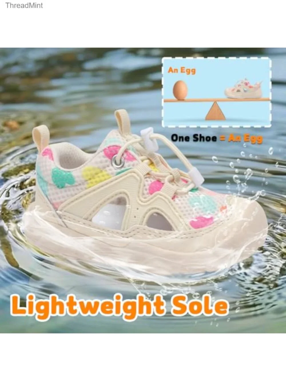 Toddler Water Shoes Barefoot Summer Sandals Non-Slip Quick-Dry Mesh Kids